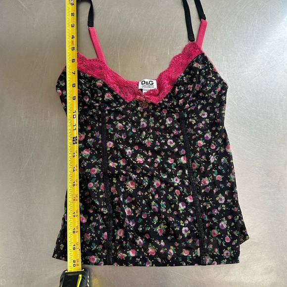 Dolce & Gabbana Vintage Black Floral mesh lace cami top bustier corset top S - Picture 11 of 14